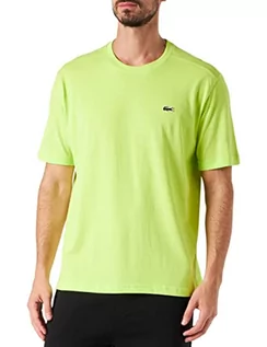 Koszulki męskie - Lacoste Sportowa koszulka męska, Limonkowa zieleń, S - grafika 1