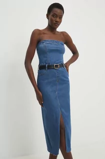 Sukienki - Answear Lab sukienka jeansowa kolor niebieski mini dopasowana - grafika 1