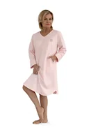 Bielizna nocna - KOSZULA NOCNA DAMSKA L RÓŻOWA BAWEŁNIANA DŁUGI RĘKAW DŁUGA ELEGANCKA - miniaturka - grafika 1