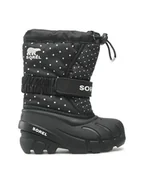 Buty dla dziewczynek - Sorel Śniegowce Childrens Flurry Print NC3503-010 Czarny - miniaturka - grafika 1