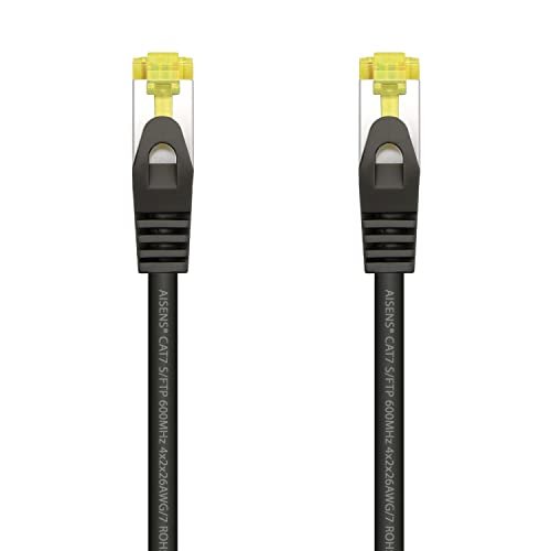 AISENS A146-0485 Kabel sieciowy RJ45 LSZH Cat.7 600 MHz S/FTP PIMF AWG26, czarny, 0,5m