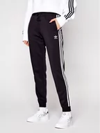 Spodnie sportowe damskie - Adidas Spodnie dresowe Cuffed GD2255 Czarny Slim Fit - miniaturka - grafika 1