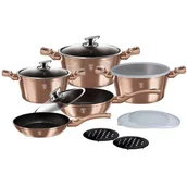 Garnki - Berlinger Haus Zestaw garnków z powłoką marmurową Rose Gold BH/7029 BH/7029 - miniaturka - grafika 1