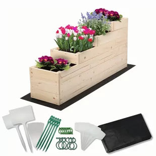 Skrzynia na warzywa warzywnik drewniany 30x120 ZESTAW WYSOKA ECO / Wamar-Sosenka - Szklarnie ogrodowe - miniaturka - grafika 1