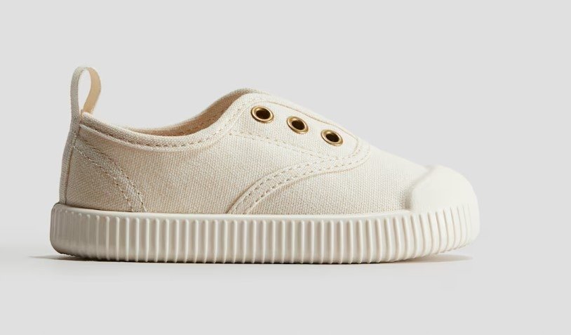 H&M TRAMPKI DZIECIĘCE WSUWANE KREMOWE NISKIE 18-19 1Y7D