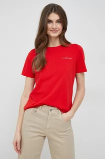 Koszulki sportowe damskie - Tommy Hilfiger t-shirt damski kolor czerwony - grafika 1