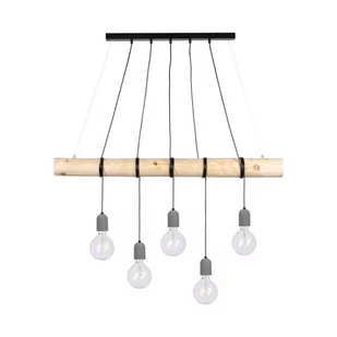 Spotlight Trabo Concrete lampa wisząca 5-punktowa sosna naturalna/czarny /szary 69499504 69499504 - Lampy sufitowe - miniaturka - grafika 1