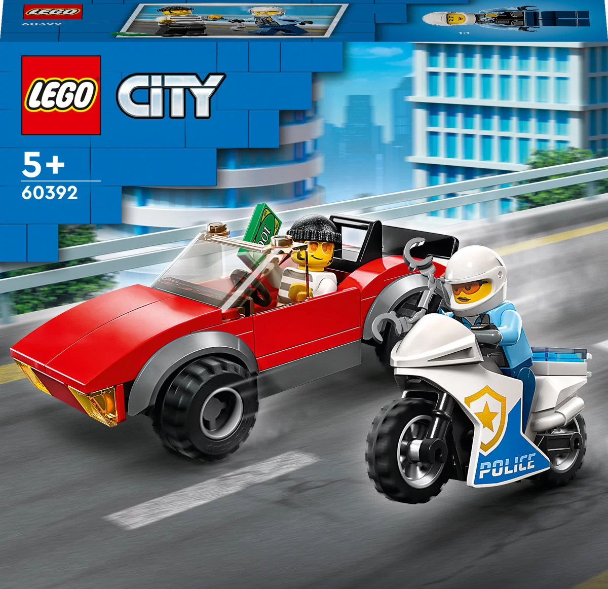 LEGO City Motocykl policyjny – pościg za samochodem 60392