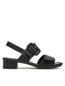 Sandały damskie - Rieker Sandały 62663-01 Czarny - miniaturka - grafika 1