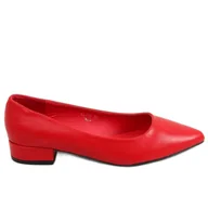 Czółenka - Czółenka na obcasie licowe czerwone CL70Q Red - Inna marka - miniaturka - grafika 1