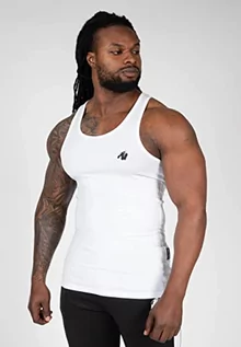 Koszulki sportowe męskie - Gorilla Wear - Adams Stretch Tank Top – czarny – Bodybuilding Sport na co dzień, czas wolny z nadrukiem logo, lekki i wygodny dla optymalnego ruchu z bawełny i elastanu - grafika 1