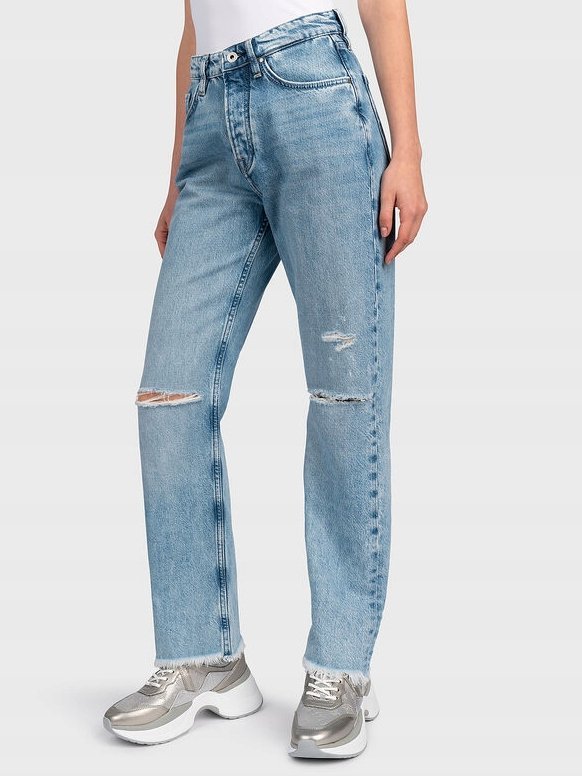 Pepe Jeans Spodnie Z Dziurami Jeansowe Proste 27/30 T4A