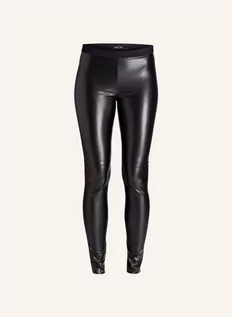 Legginsy - Marc Cain Legginsy Z Imitacji Skóry schwarz - grafika 1