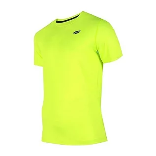 Koszulki męskie - 4F Męski T-shirt funkcyjny Tsmf351 Tshirt FNK, Canary Green Neon, M, Canary Green Neon, M - grafika 1