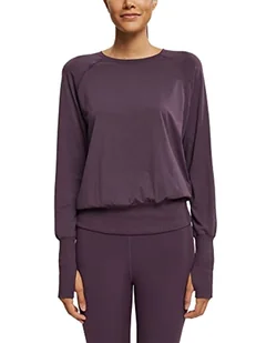 Esprit Sports Sus Ls BK Open Damska koszulka dresowa, Bakłażan, M - Koszulki i topy damskie - miniaturka - grafika 1