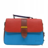 Torebki damskie - Torebka skórzana do ręki i na ramię, regulowany pasek, kolorowa eko OLIVKA - miniaturka - grafika 1