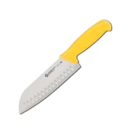 Noże kuchenne - Nóż Santoku Ambrogio Sanelli Supra, ostrze granton, 18 cm, żółty - miniaturka - grafika 1