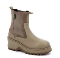 Botki damskie - KICKERS DAMSKIE BOTKI BEŻOWE SKÓRZANE 40 ŻBJ - miniaturka - grafika 1