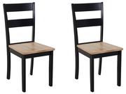 Krzesła - Beliani Zestaw do jadalni 2 krzesła drewniane jasny brąz/czarne GEORGIA - miniaturka - grafika 1