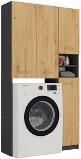 Komplet 2 szafek łazienkowych antracyt + dąb artisan S6-R68 - Inne meble do łazienki - miniaturka - grafika 1