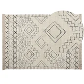 Dywany - Dywan bawełniany 140 x 200 cm beżowo-czarny ZEYNE - miniaturka - grafika 1