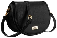 Torebki damskie - Torebka damska listonoszka PETERSON mała elegancka z klapką kieszonki casualowa modna czarna - miniaturka - grafika 1