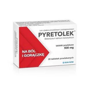 Pyretolek 500mg, 20 tabletek - >>> DARMOWA od 99zł <<<- - Leki przeciwbólowe - miniaturka - grafika 1