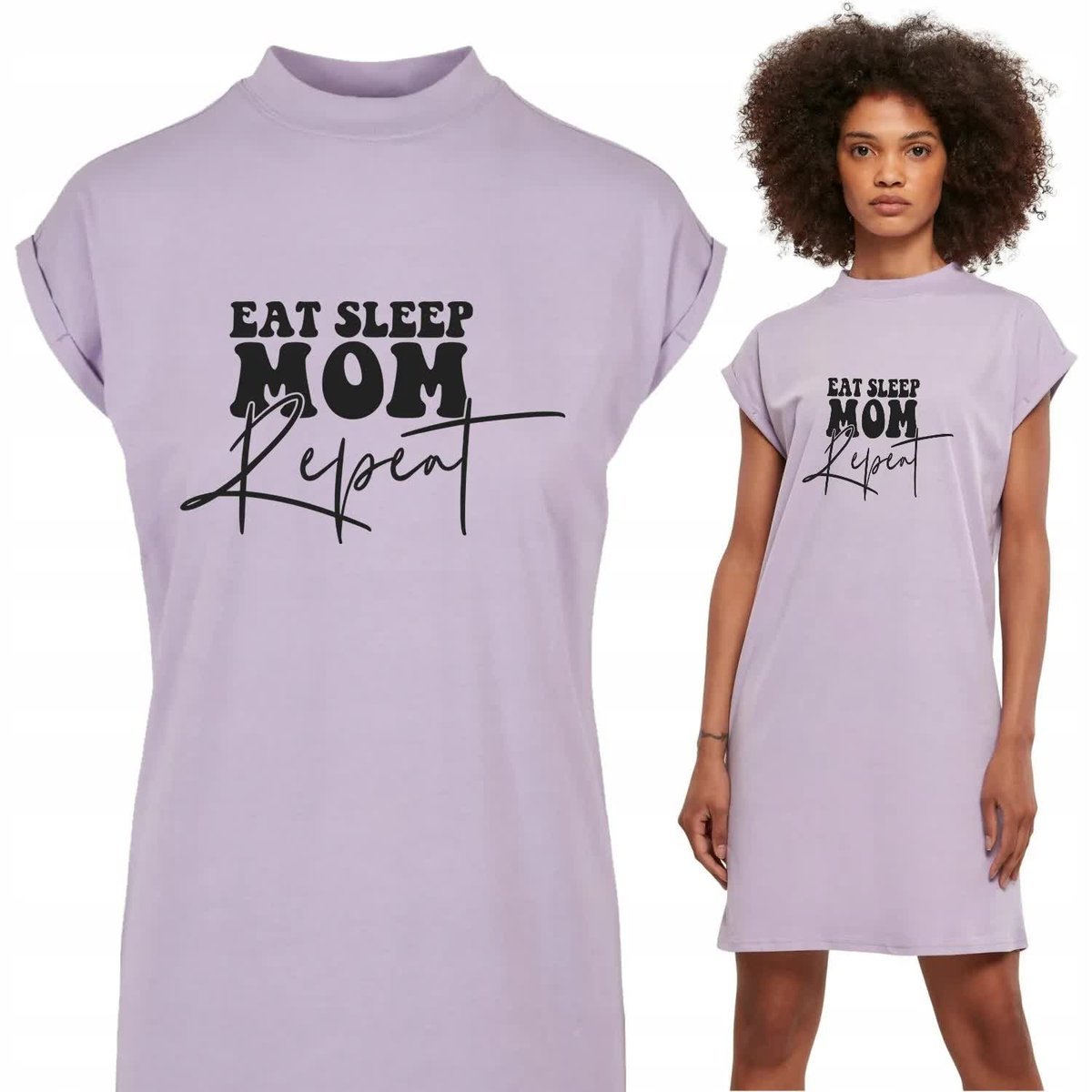 Koszula Nocna Lawendowa EAT SLEEP Mix Wzory S