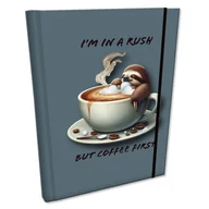 Notesy i bloczki - Notes B6 Kratka Z Gumką Soft Touch Leniwiec Kawa - miniaturka - grafika 1