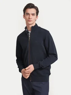Bugatti Sweter 7600 65520B Granatowy Regular Fit - Swetry męskie - miniaturka - grafika 1