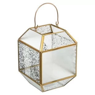 Szklany lampion, 14 x 14 x 20 cm - Świeczniki - miniaturka - grafika 1