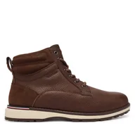 Botki męskie - Trzewiki Tommy Hilfiger Corporate W FM0FM05606 Brązowy - miniaturka - grafika 1