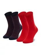Skarpetki damskie - Tommy Hilfiger Zestaw 2 par wysokich skarpet damskich 100001494 Granatowy - miniaturka - grafika 1