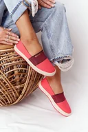 Espadryle damskie - Espadryle Na Plecionej Podeszwie Big Star HH274478 Czerwone-37 - miniaturka - grafika 1
