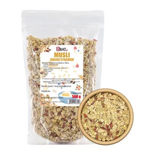 Musli jabłko-cynamon 500g - Płatki śniadaniowe i musli - miniaturka - grafika 1