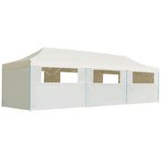 Pawilony ogrodowe - vidaXL Składany namiot z 8 ścianami bocznymi, 3 x 9 m, kremowy - miniaturka - grafika 1