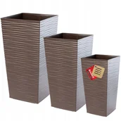 Meble modułowe i akcesoria - Zestaw 3X Donica Ogrodowa Doniczka + Wkład Mokka - miniaturka - grafika 1