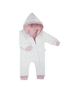 Kombinezony dla dzieci - Dziewczęcy kombinezon w kropeczki kremowe Nicol,r.80 - miniaturka - grafika 1