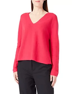 BOSS Damski sweter z bawełny i kaszmiru z dekoltem w serek, Medium Pink660, M - Swetry damskie - miniaturka - grafika 1
