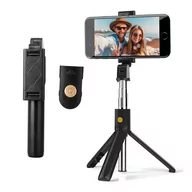 Torby na laptopy - Selfie stick Tripod statyw uchwyt na telefon kijek do zdjęć selfie pilot Bluetooth czarny - miniaturka - grafika 1