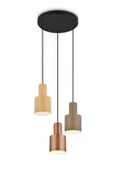 Lampy sufitowe - Trio Leuchten Lampa wisząca brązowa z 3 punktami w kolorze taupe i beżu - Ans - miniaturka - grafika 1