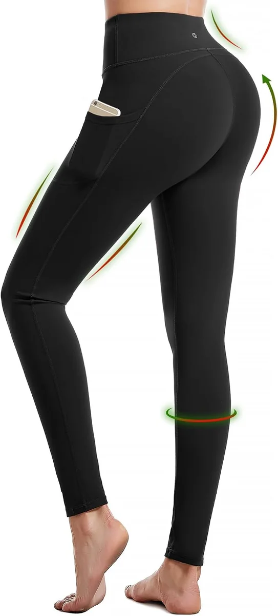 LEGGINSY DAMSKIE SPORTOWE JOGA FITNESS TRENING ODDYCHAJĄCE CZARNE