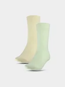 Skarpetki damskie - 4F Damskie skarpetki casual (2-pack) 4FWSS25USOCF375-93S Wielokolorowy Roz. 35-38 - miniaturka - grafika 1