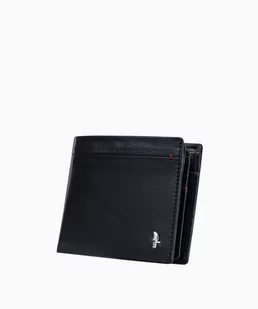 PUCCINI Czarny męski portfel skórzany z eleganckimi przeszyciami - Portfele - miniaturka - grafika 1