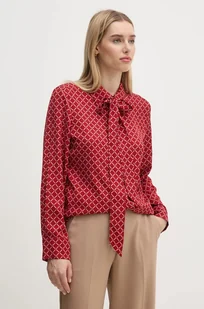 Tommy Hilfiger koszula damska kolor bordowy regular z kołnierzykiem klasycznym WW0WW43060 - Koszule damskie - miniaturka - grafika 1