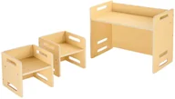 Stoliki dla dzieci - Stolik dziecięcy z 2 krzesełkami drewniany Montessori do nauki samodzielności - miniaturka - grafika 1