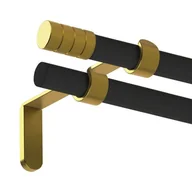 Karnisze - Karnisz podwójny Tiago 19 mm 200 cm czarny/złoty - miniaturka - grafika 1