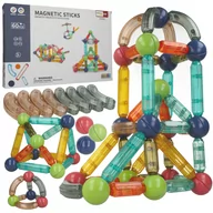 Klocki - KLOCKI MAGNETYCZNE EDUKACYJNE 3+ Magnetic sticks Z505 - miniaturka - grafika 1