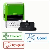 Pieczątki - Pieczątki motywujące dla nauczycieli PO ANGIELSKU, oceny obrazkowe, 3 SZT.! - miniaturka - grafika 1