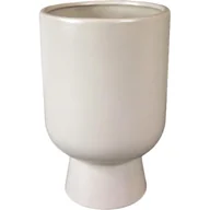 Wazony i flakony - Wazon ceramiczny w kolorze beżowym 14x14x21 cm - miniaturka - grafika 1